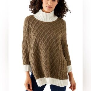 Mersea The Lisbon Traveler Sweater Size OS Olive and Seasalt w White Collar